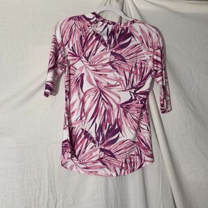 Reel Legends Reel-Tec Womens XS Pink Tropical Performance Shirt 3/4 Sleeve Fishi